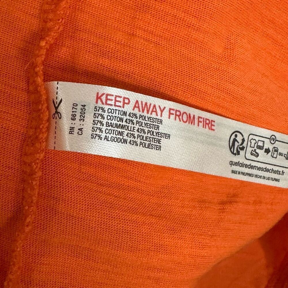 NWT FP Free People Movement Orange Oversized Side Slit Top Long Sleeves sz Large - Picture 8 of 10